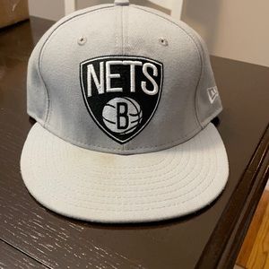 New era Brooklyn nets throwback fitted grey size 7 3/8
